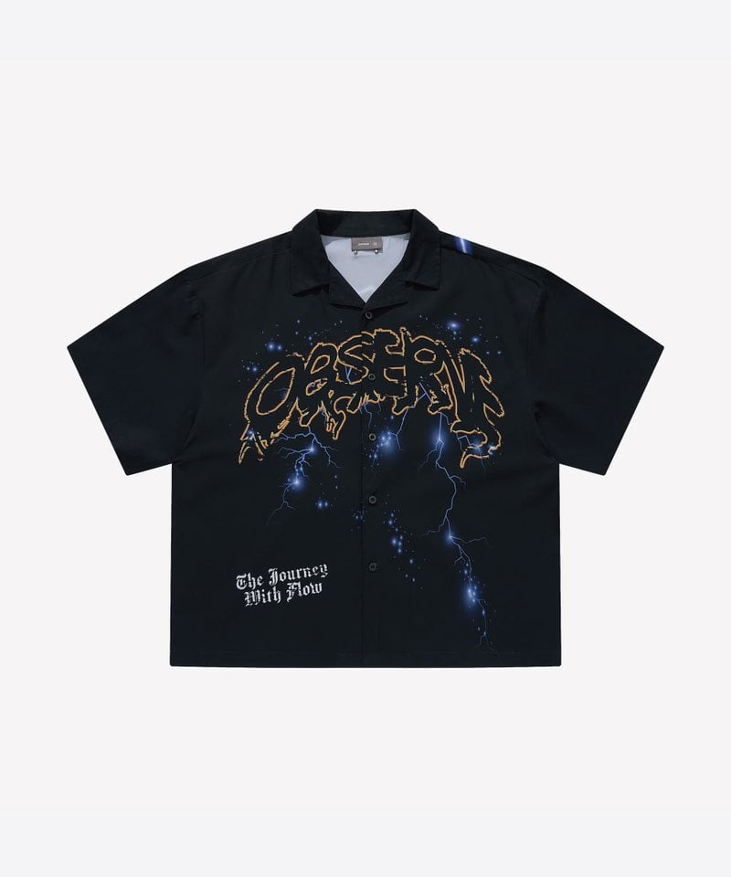 SNS0225-252 閃電圖案開領襯衫 Thunder Light Print Shirt