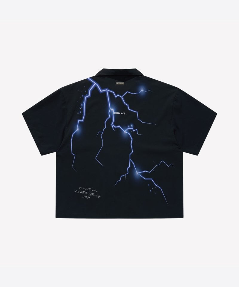 SNS0225-252 閃電圖案開領襯衫 Thunder Light Print Shirt