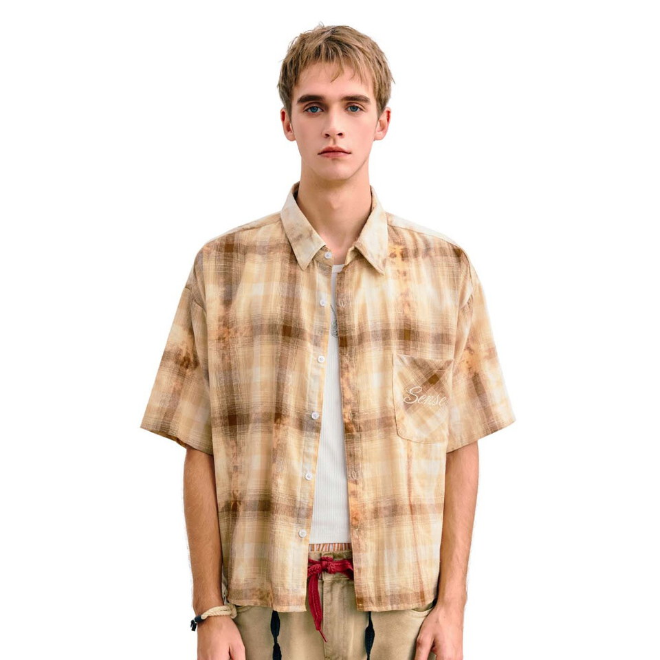 寬版水洗襯衫 Boxy Washed Clreck Shirt