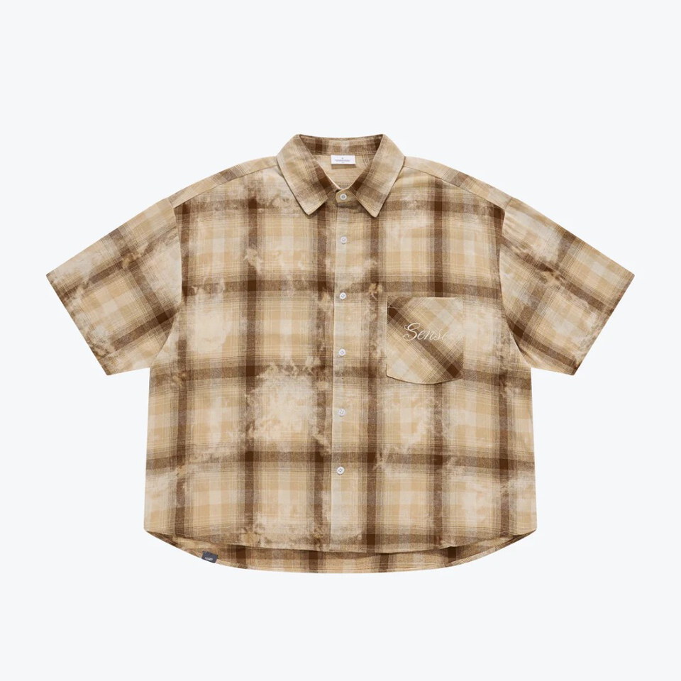 寬版水洗襯衫 Boxy Washed Clreck Shirt