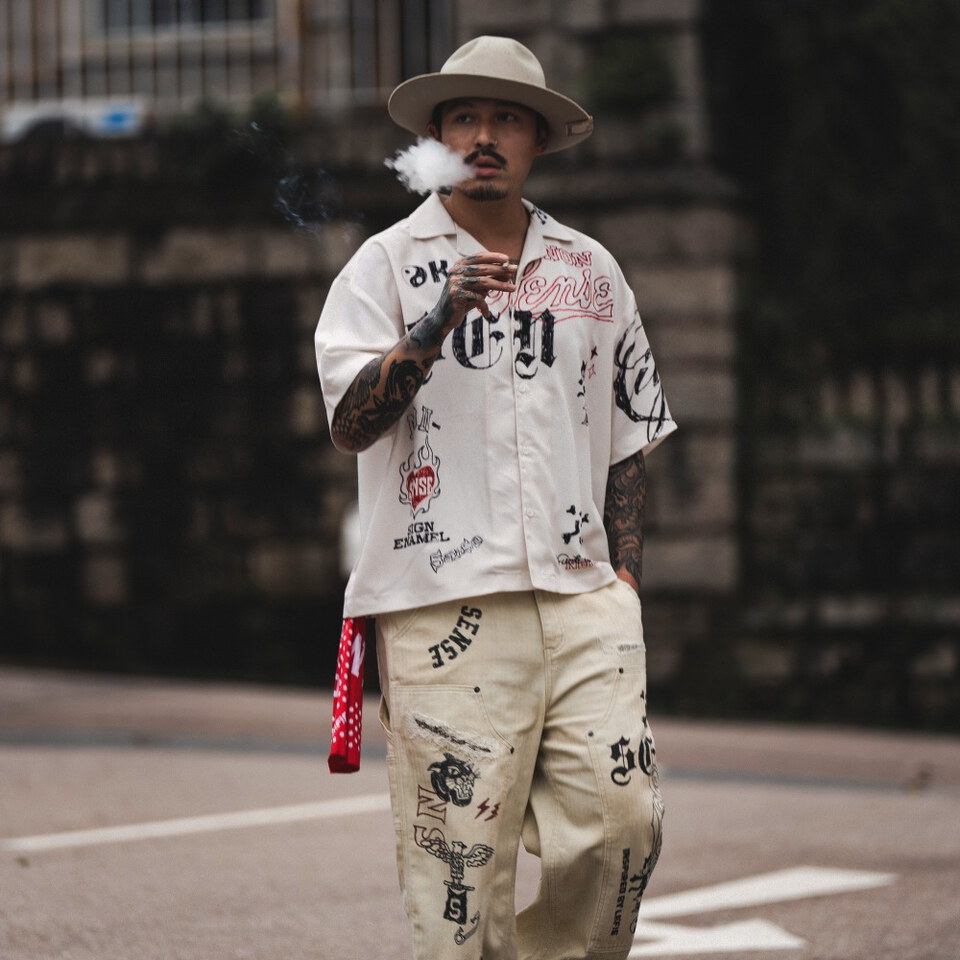 sense x Katol 聯名塗鴉襯衫 Graffiti Sketch Camp Shirt