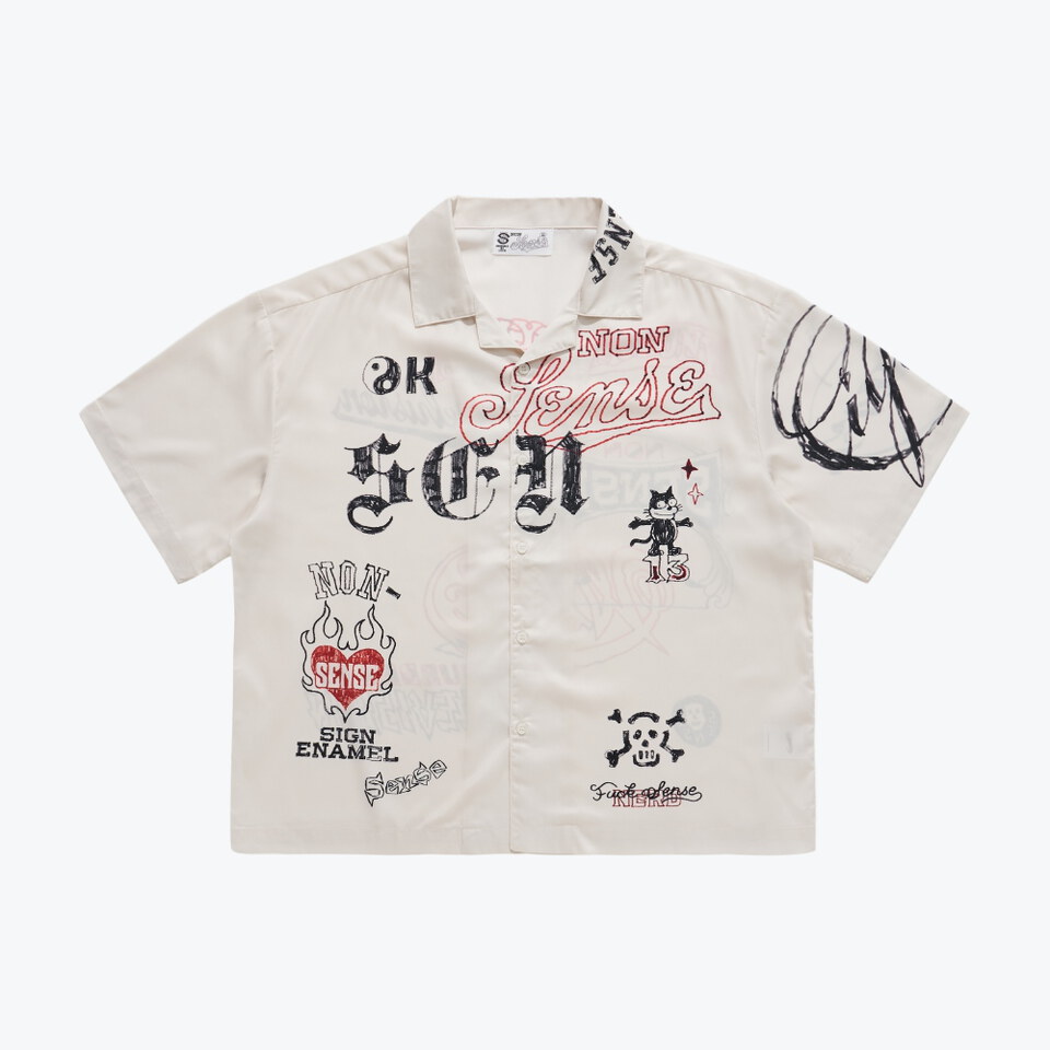 sense x Katol 聯名塗鴉襯衫 Graffiti Sketch Camp Shirt