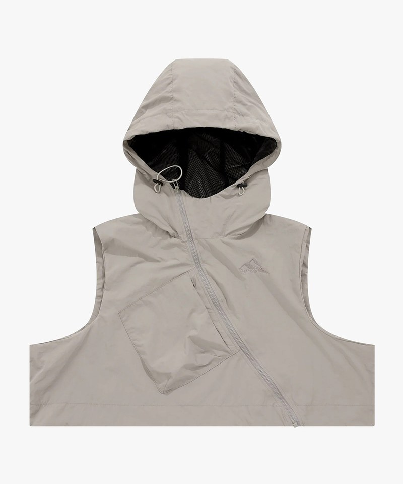 SNS0701-232 連帽背心外套 Diagonal Zipper Vest