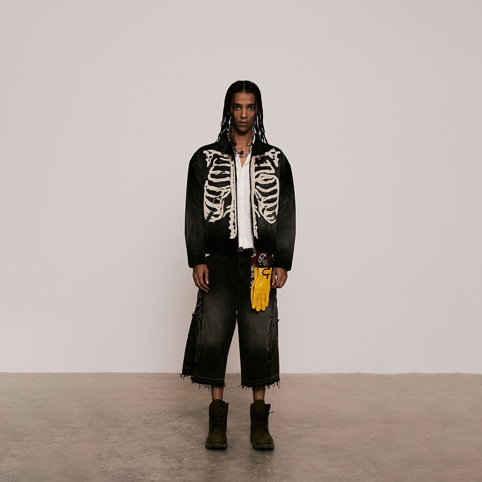 SNS1119-252 骨骼拼布外套 Bone Patch Sulfur Dye Jacket