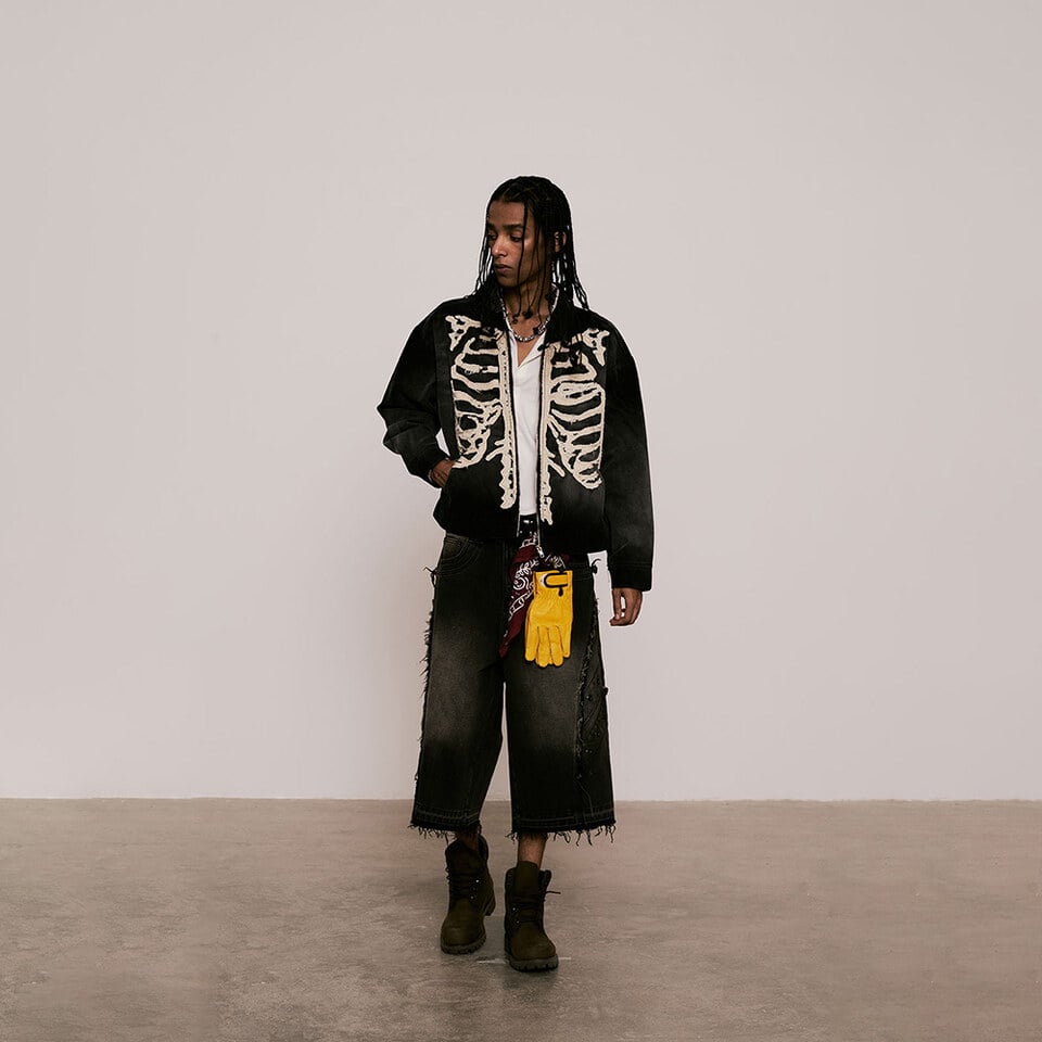 SNS1119-252 骨骼拼布外套 Bone Patch Sulfur Dye Jacket