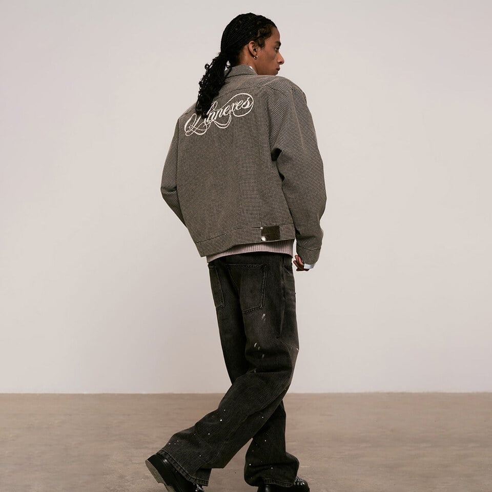 SNS1120-252 刺繡格紋外套 Embroidered Plaid Jacket