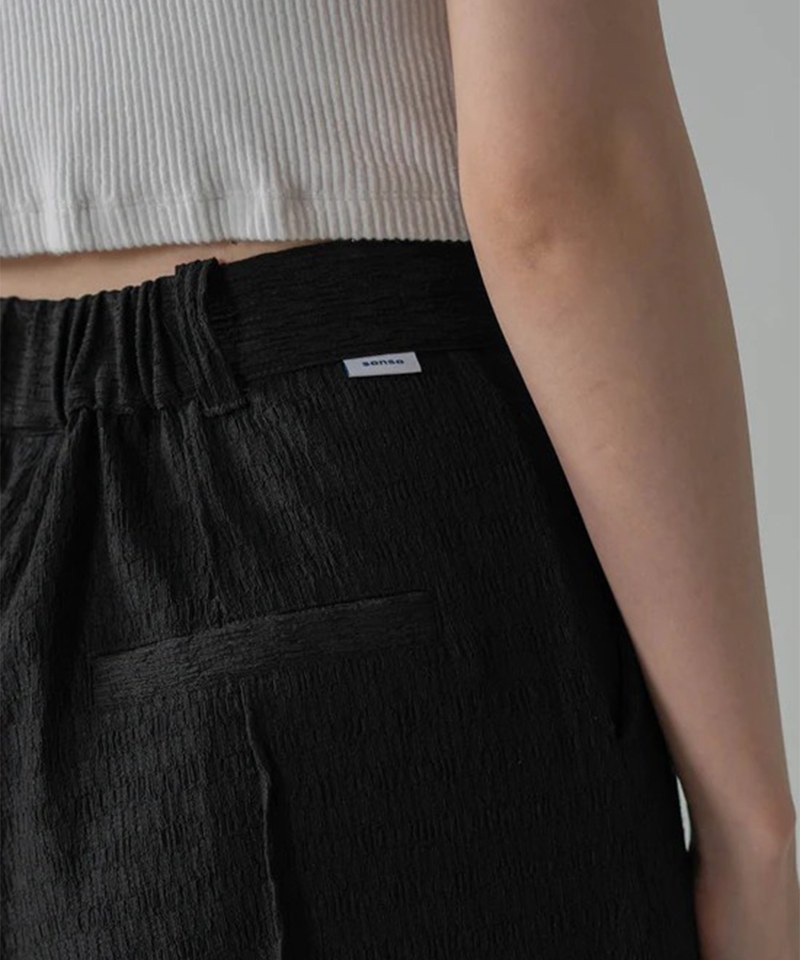 側開岔打褶長褲 HW Seersucker Pant