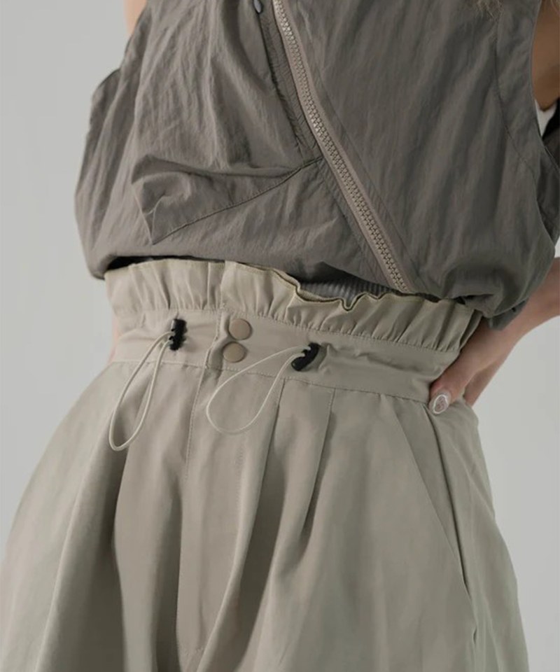 傘形抽繩長褲 Waffle High Waist Pants