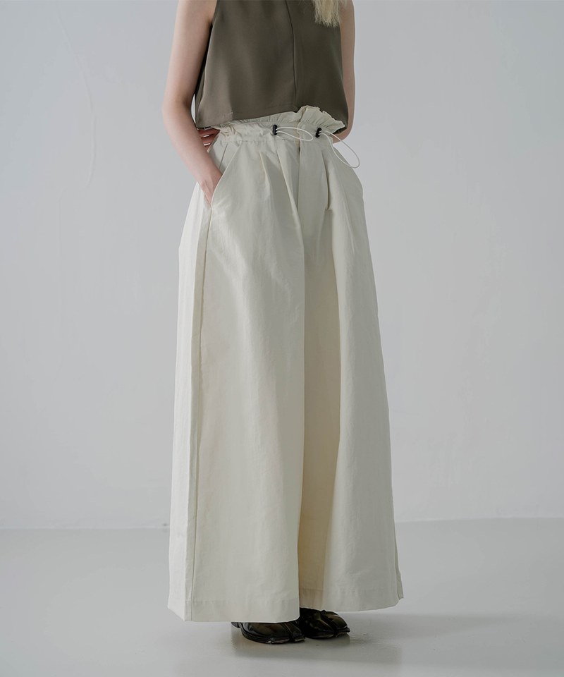 傘形抽繩長褲 Waffle High Waist Pants