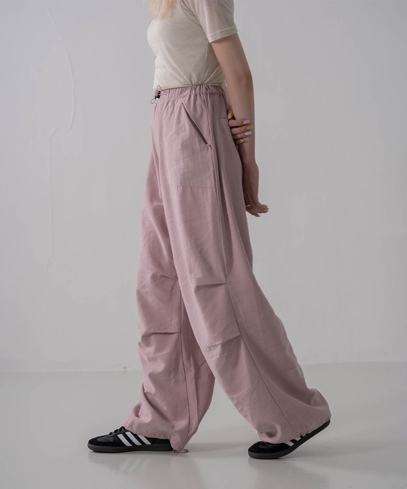 抽繩工裝褲 Wide Cut Cargo Pants Pink