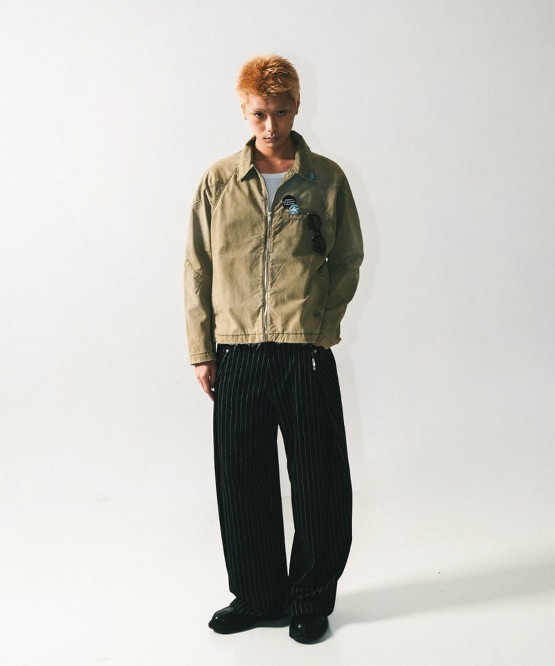條紋西裝褲 Pleated Wide Leg Stripe Trousers