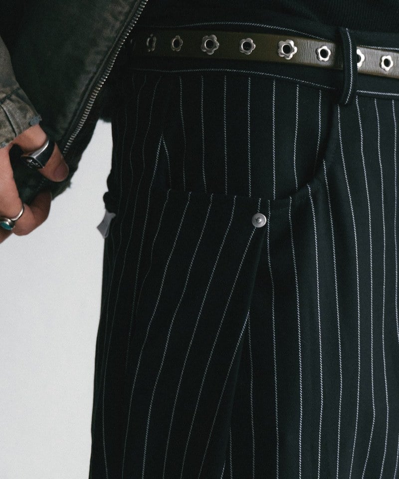 條紋西裝褲 Pleated Wide Leg Stripe Trousers