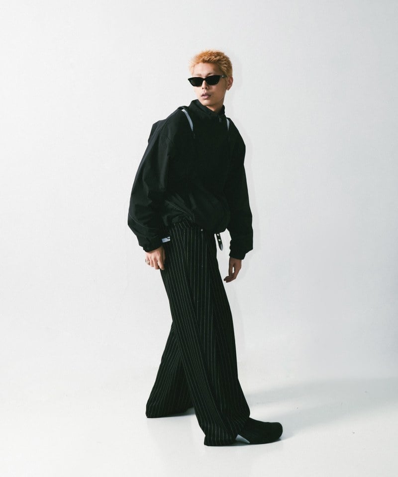 條紋西裝褲 Pleated Wide Leg Stripe Trousers