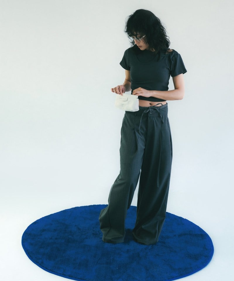 條紋直筒長褲 Double Layer Straight Trousers