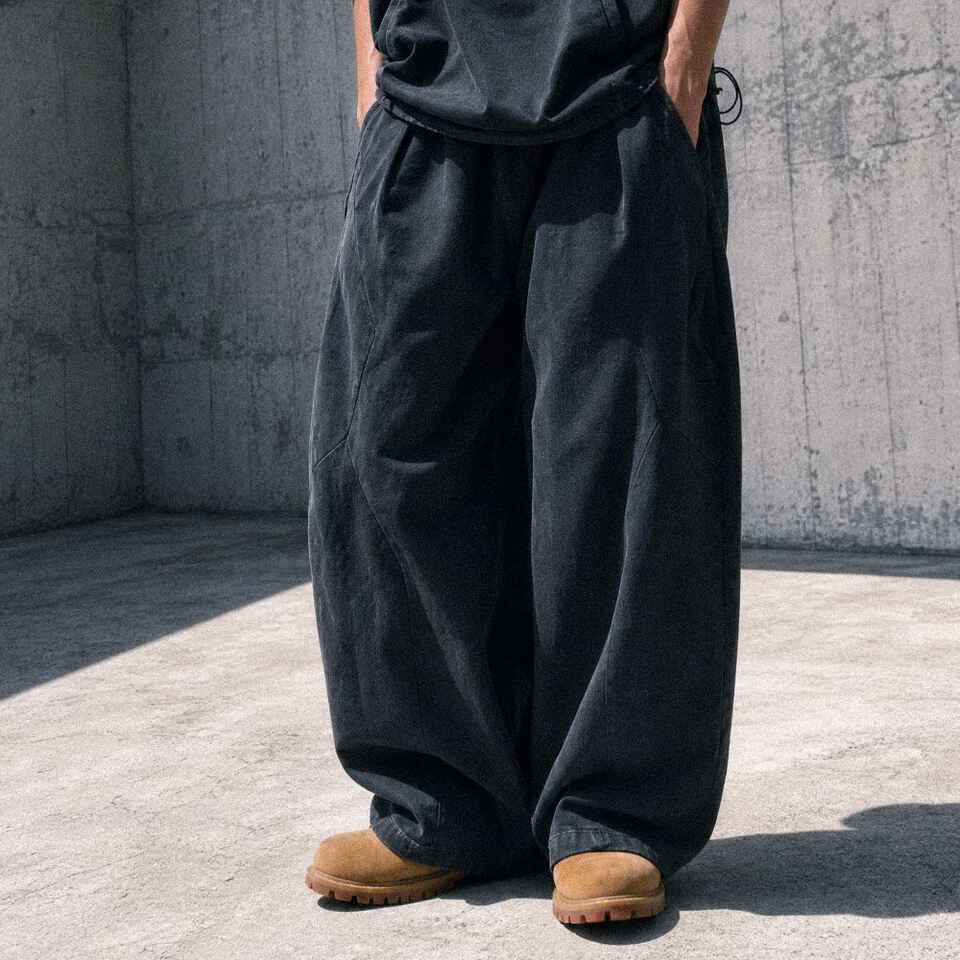 SNS1625-261 Octo x Sense 聯名打褶闊腿褲 Curve Pants Washed