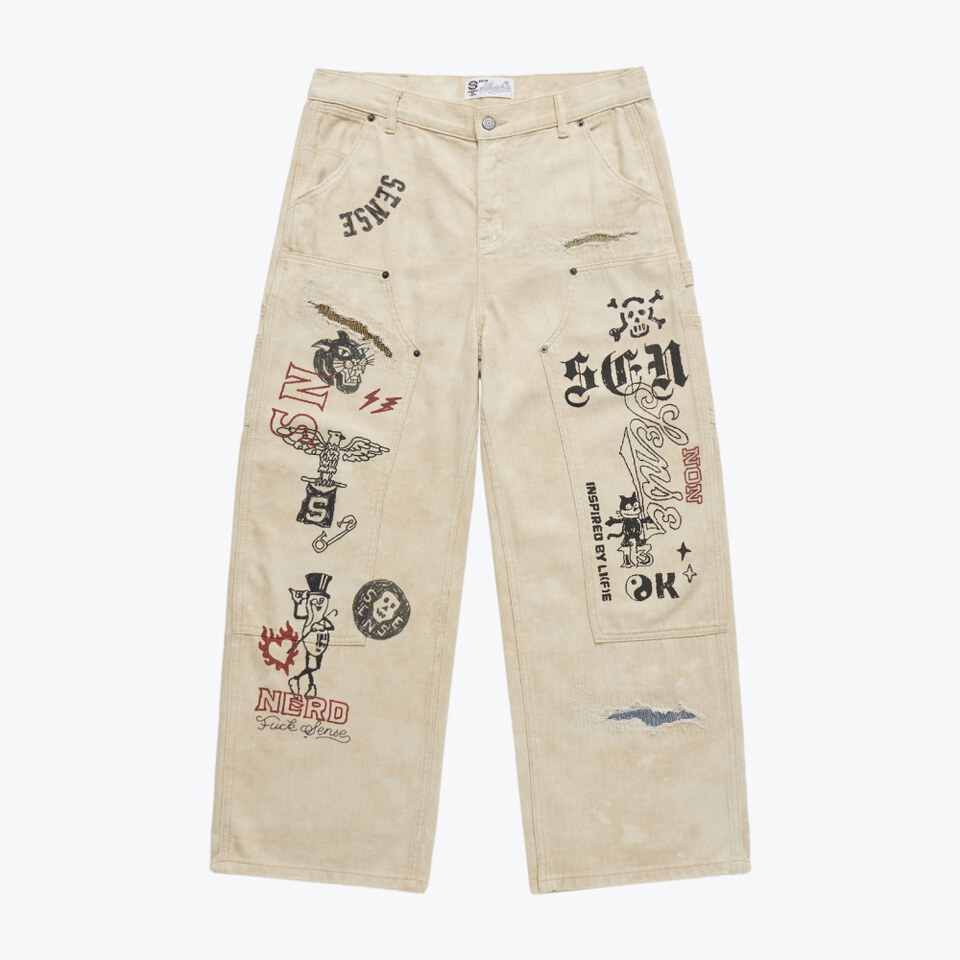 sense x Katol 聯名塗鴉長褲 Graffiti Mud-Painter Pants