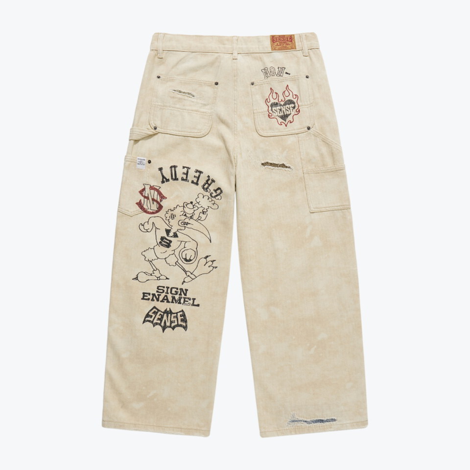 sense x Katol 聯名塗鴉長褲 Graffiti Mud-Painter Pants