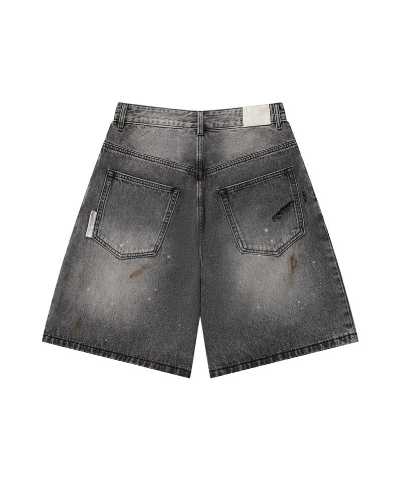 五分丹寧短褲 Destory Wash Denim Shorts