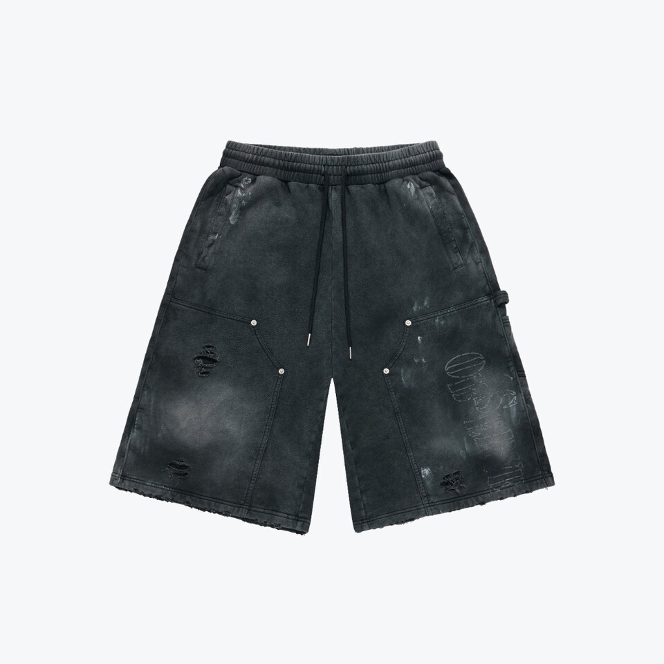 滴墨做舊棉質短褲 Drip Distressed Cotto Shorts