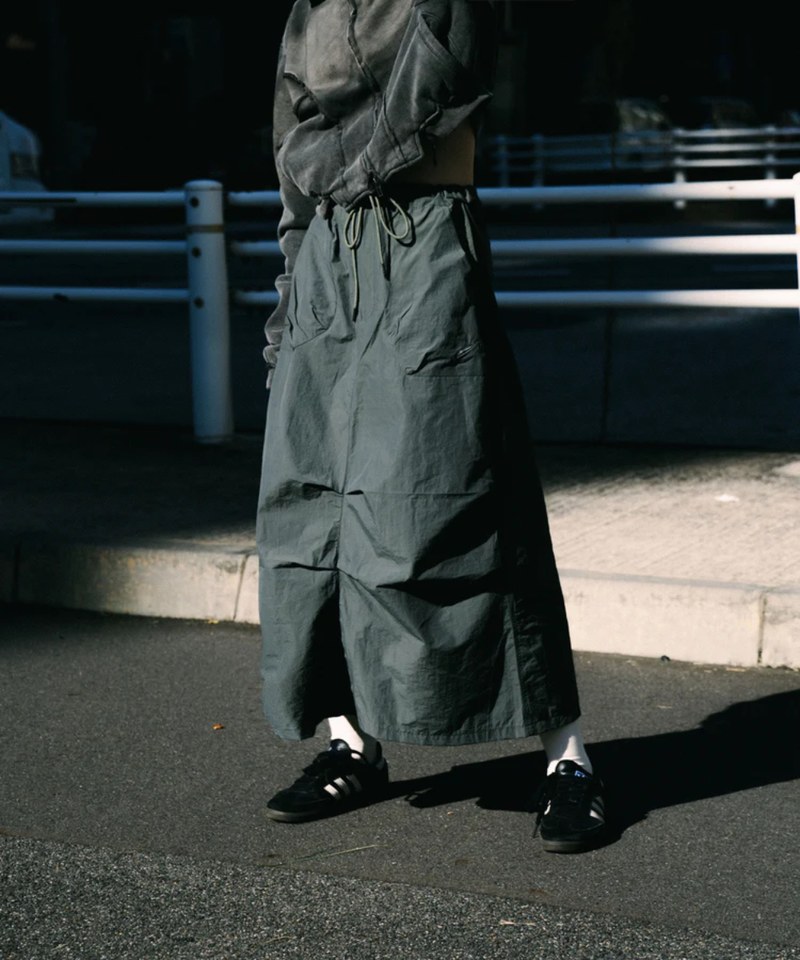 褶皺直筒裙 Parachute Ruched Straight Skirt