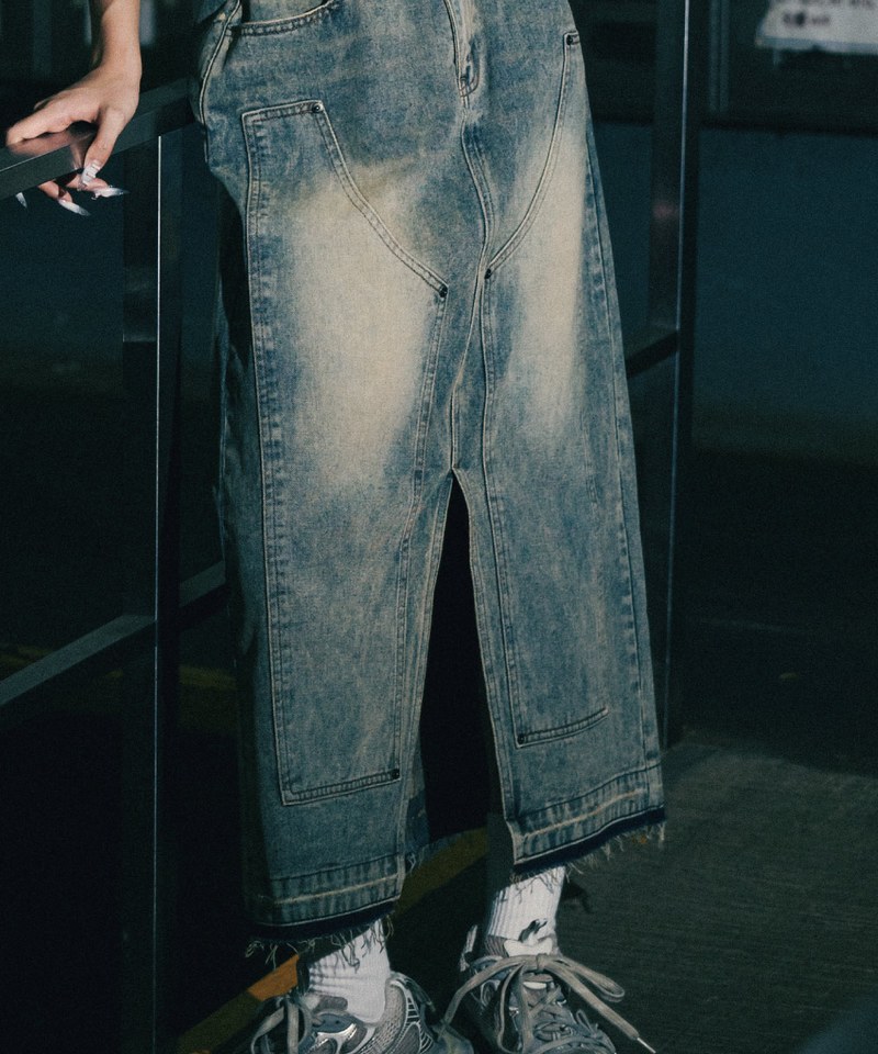 SNS4012-251 牛仔長裙 Double Knee Denim Full Skirts