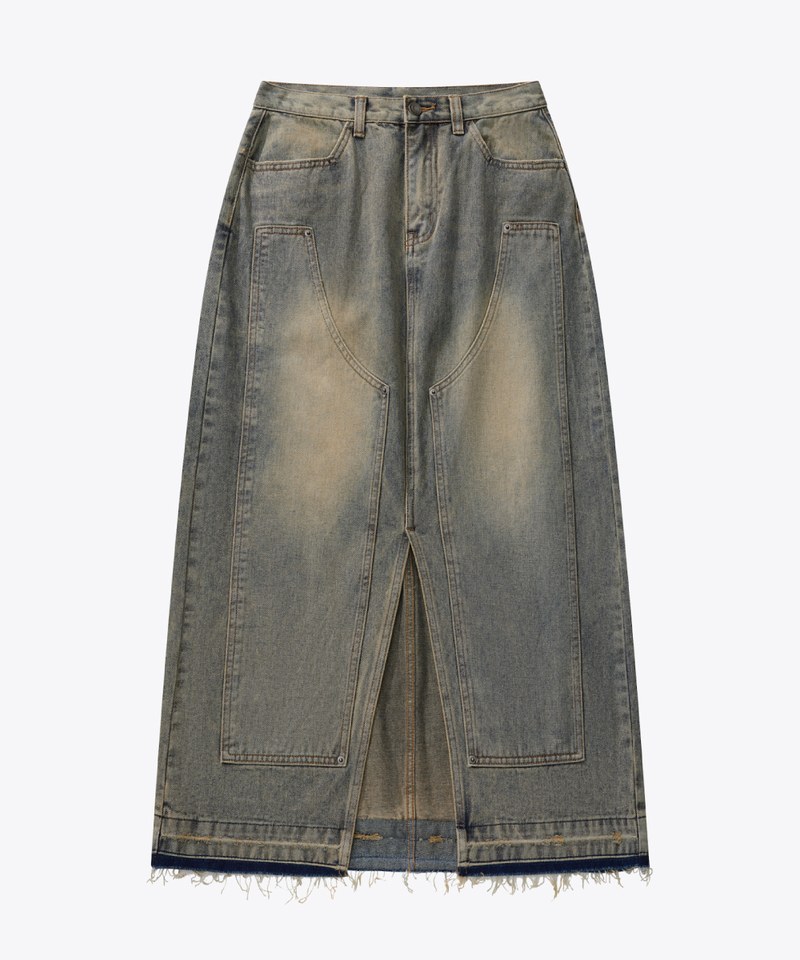 SNS4012-251 牛仔長裙 Double Knee Denim Full Skirts