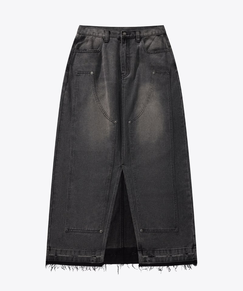SNS4012-251 牛仔長裙 Double Knee Denim Full Skirts