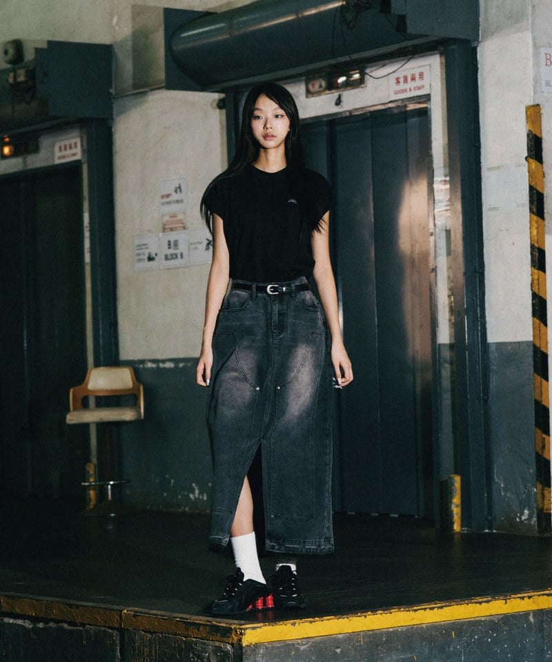 SNS4012-251 牛仔長裙 Double Knee Denim Full Skirts
