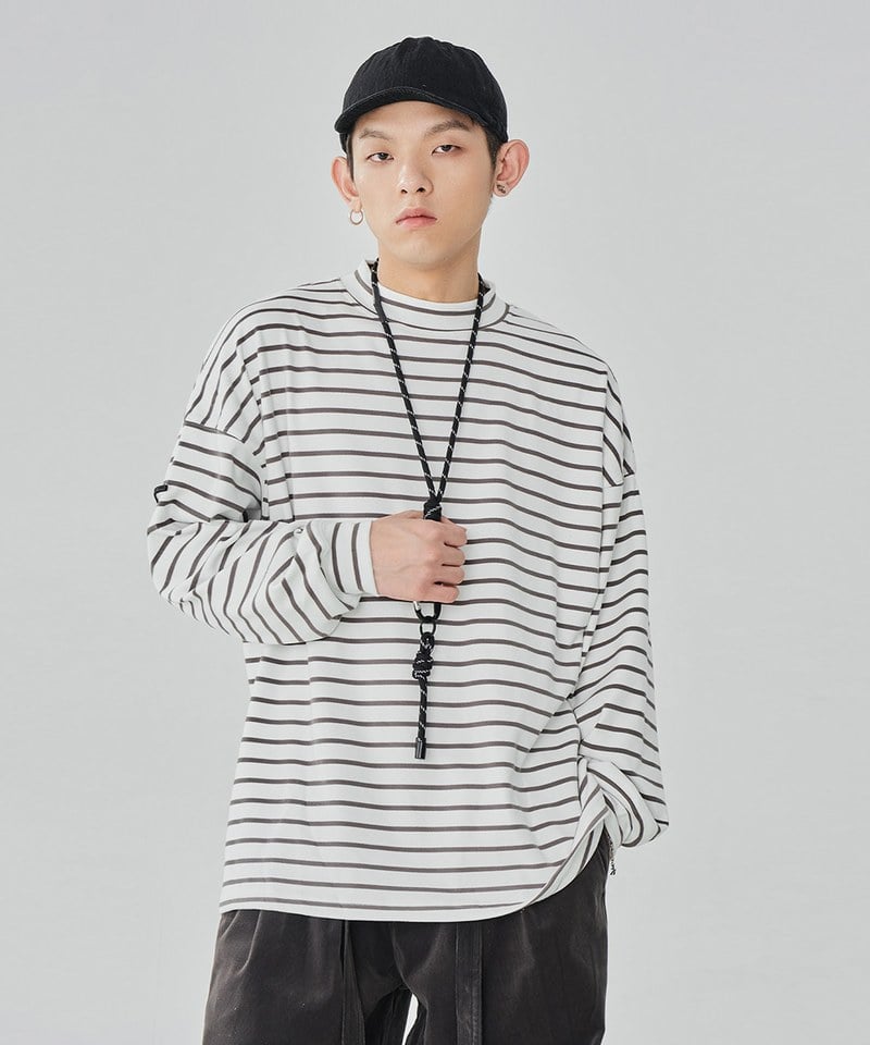 條紋長TEE TopBasics Striped Stretchable T-Shirt