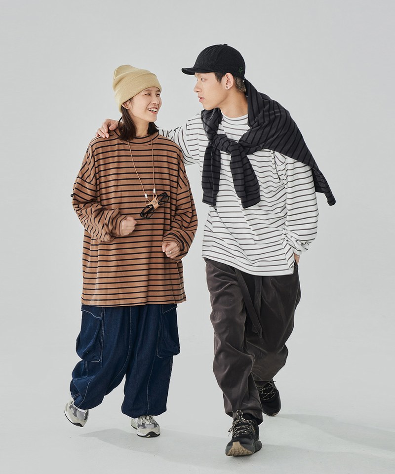 條紋長TEE TopBasics Striped Stretchable T-Shirt
