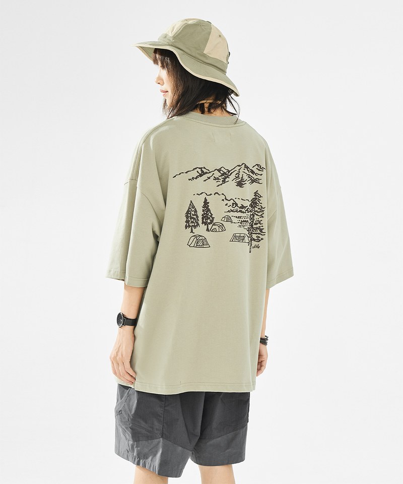背後印花上衣 Contrast Pocket T-Shirt