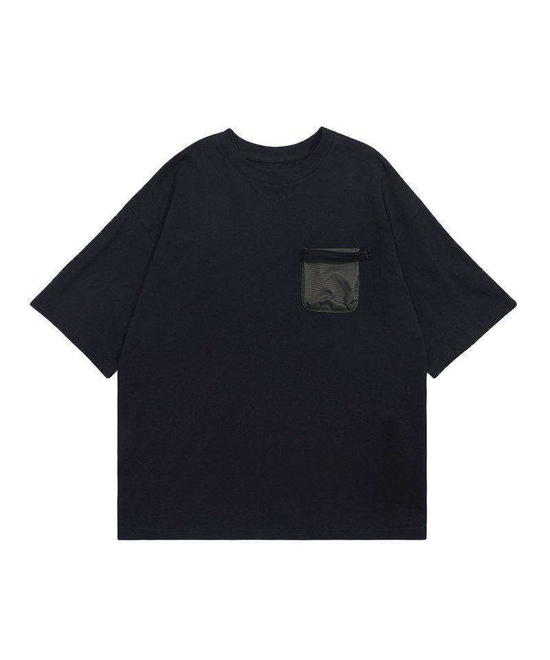 口袋網格布上衣 Checkered Strap Pocket T-Shirt