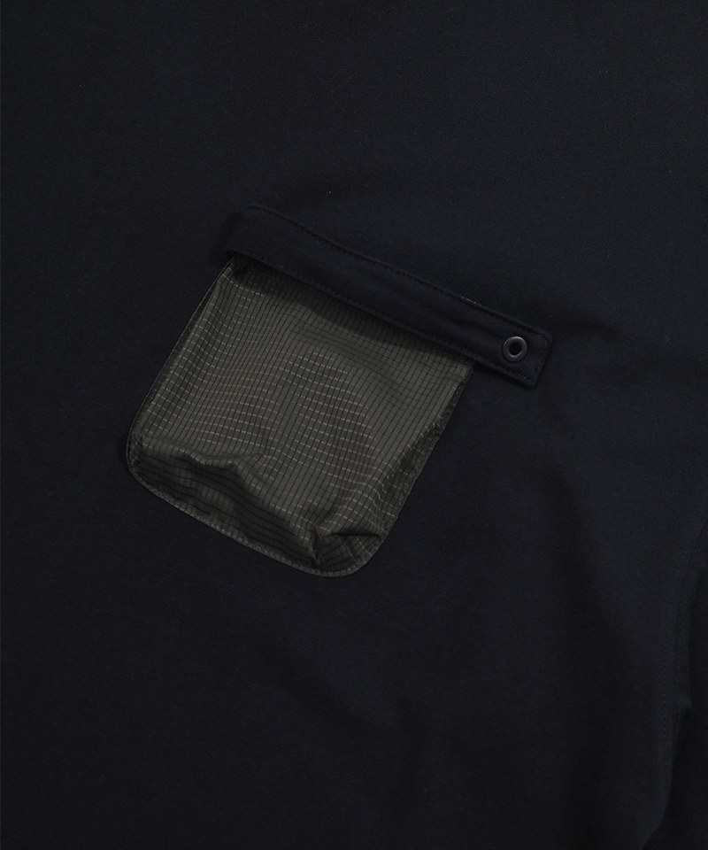 口袋網格布上衣 Checkered Strap Pocket T-Shirt
