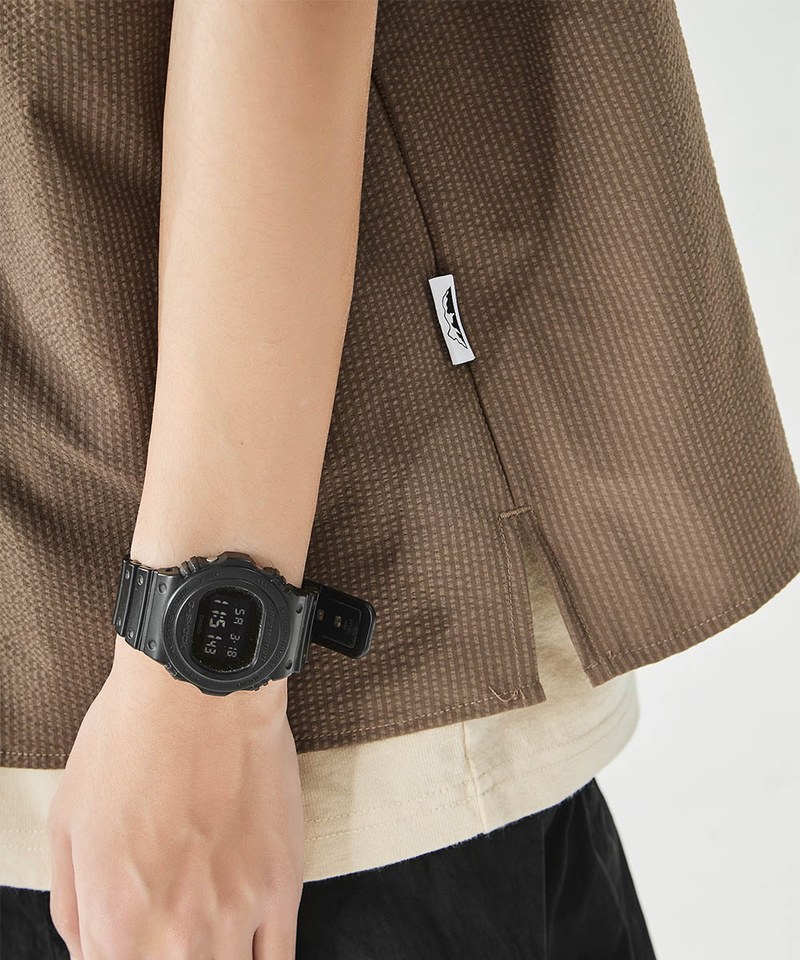 泡泡紗拉鍊襯衫 Zip-Up Seersucker Pocket Shirt