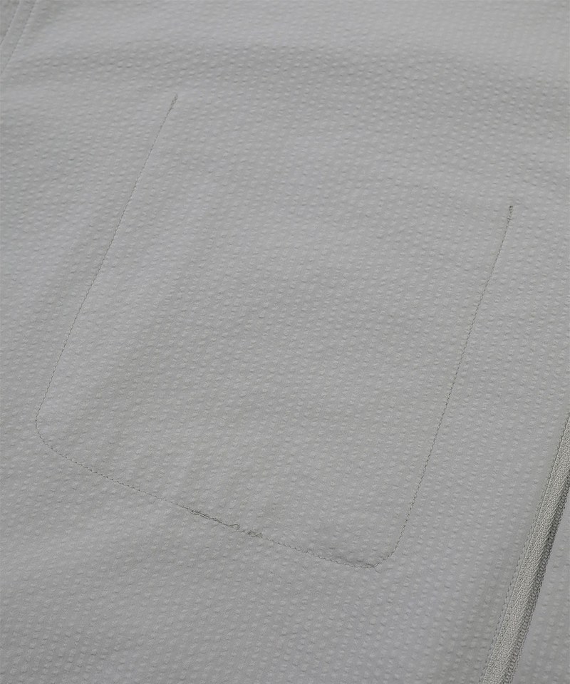 泡泡紗拉鍊襯衫 Zip-Up Seersucker Pocket Shirt