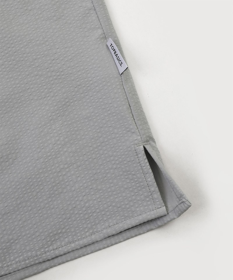 泡泡紗拉鍊襯衫 Zip-Up Seersucker Pocket Shirt