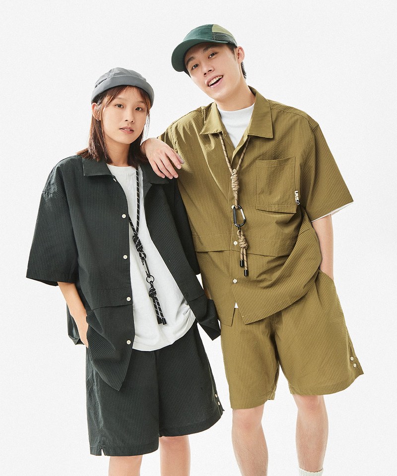 泡泡紗口袋襯衫 Seersucker Pocket Cargo Shirt