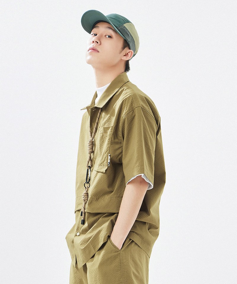 泡泡紗口袋襯衫 Seersucker Pocket Cargo Shirt