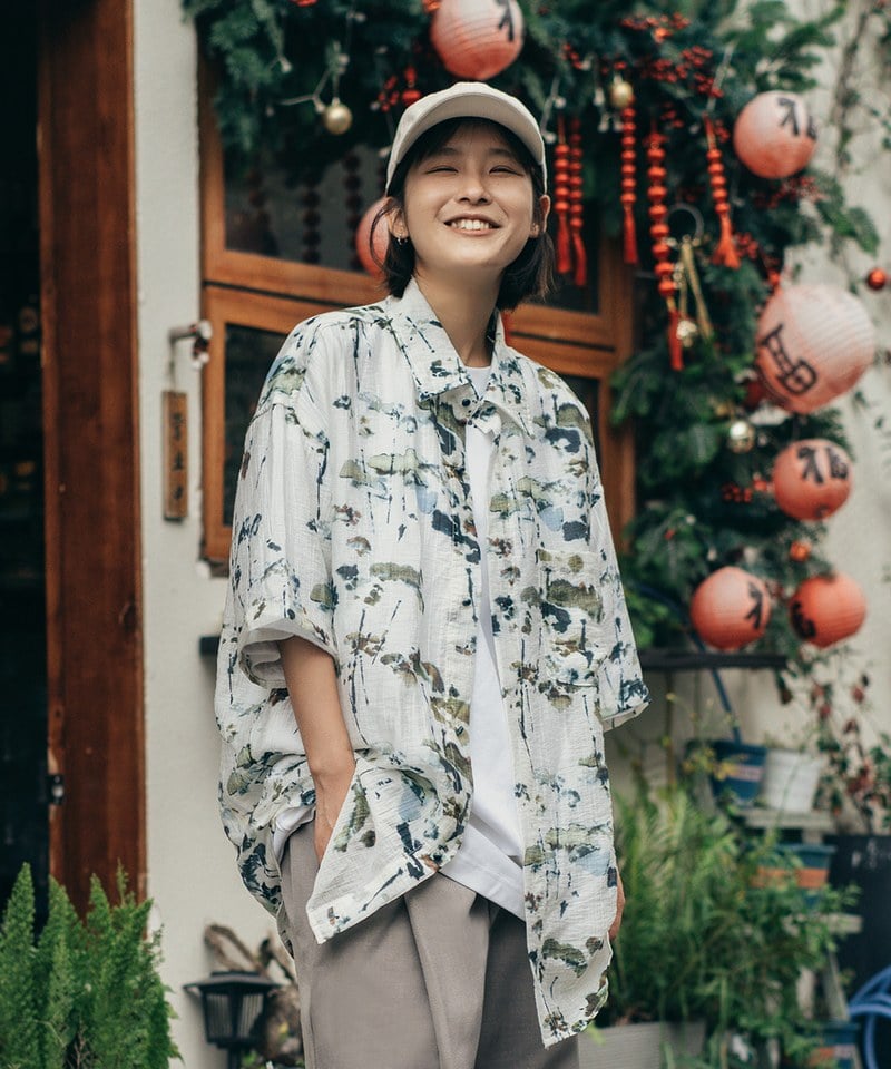 TBS0219-251 夏威夷襯衫 Greenery Watercolor Aloha Shirt