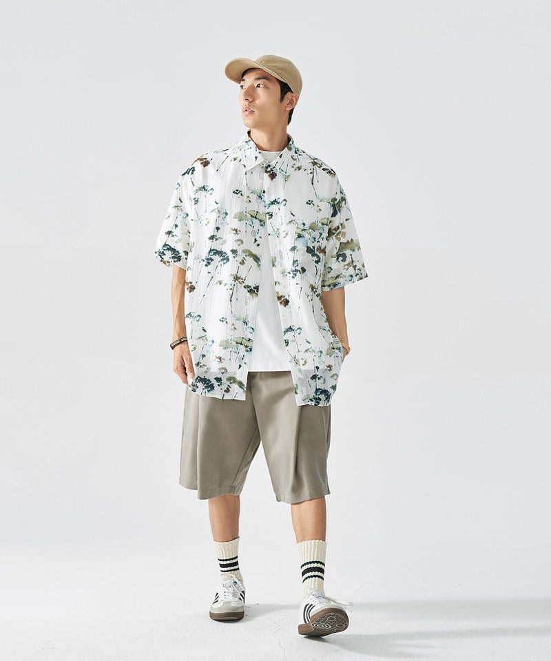 TBS0219-251 夏威夷襯衫 Greenery Watercolor Aloha Shirt