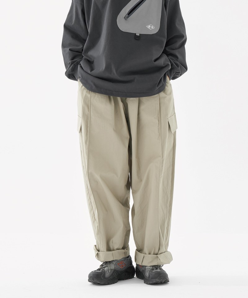 縫線翻蓋假口袋長褲 Faked Pockets Binding Relaxed Pants