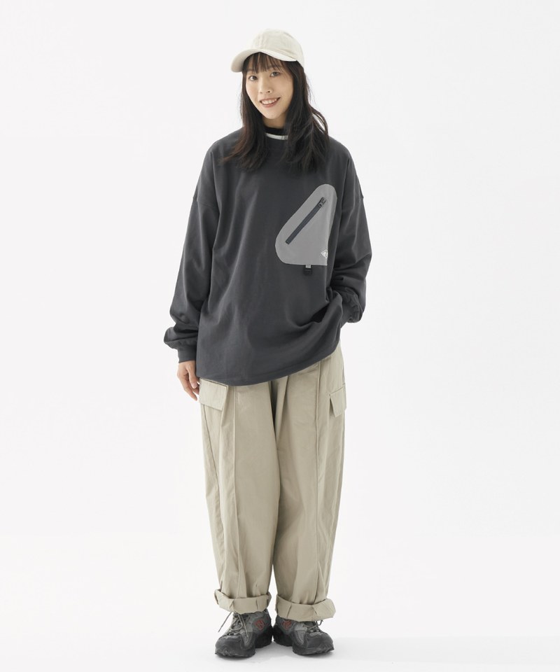 縫線翻蓋假口袋長褲 Faked Pockets Binding Relaxed Pants