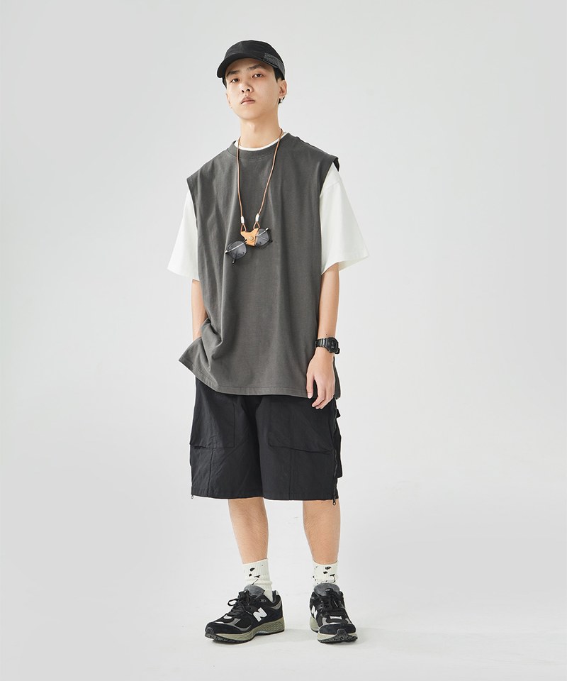 側拉鍊工作短褲 Side Zip-Up Cargo Shorts