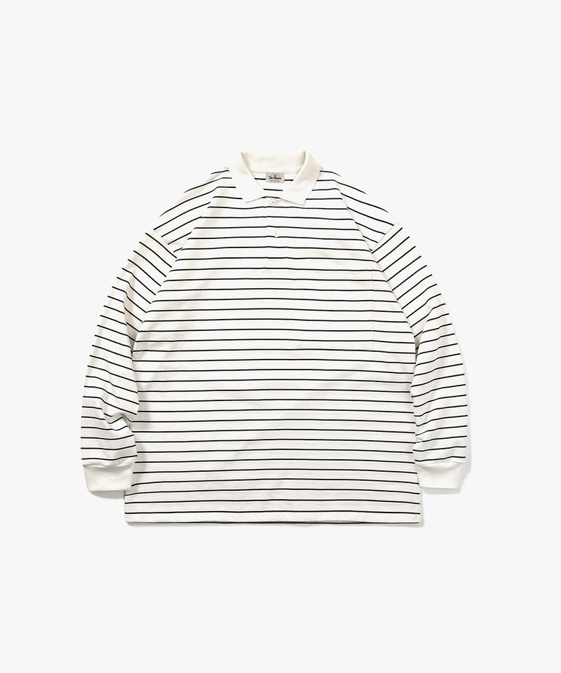 條紋長袖POLO衫 TopBasics Pinstriped Longsleeve Polo Shirt