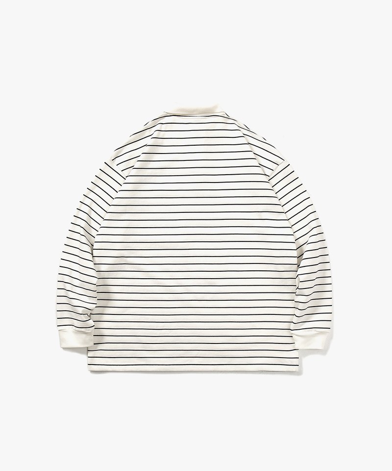 條紋長袖POLO衫 TopBasics Pinstriped Longsleeve Polo Shirt
