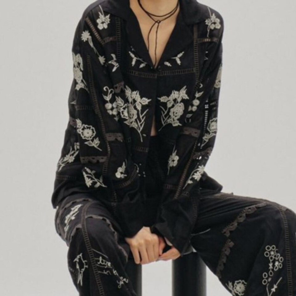TDF0201-261 Embroidery Patchwork Shirts