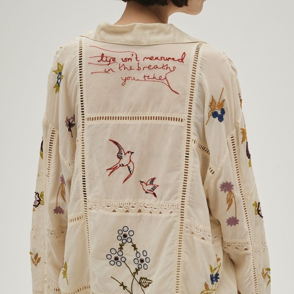 TDF0201-261 Embroidery Patchwork Shirts