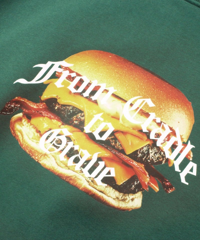 TLB0113-252 漢堡圖像大學T Burger Cropped Sweatshirts