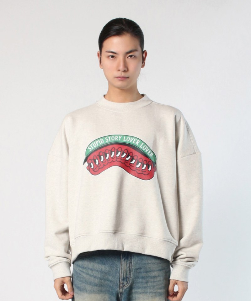 TLB0114-252 齒形圖騰大學T Story Lover Cropped Sweatshirts