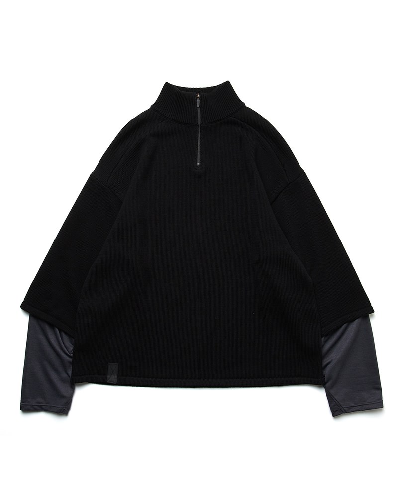 針織高領上衣 Knitting Splice Top